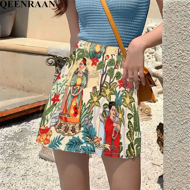 US $7.91 2019 Summer Women Skirt Fashion Bodycon Mini Skirt Female Character Print Skirts Faldas Mujer Jupe