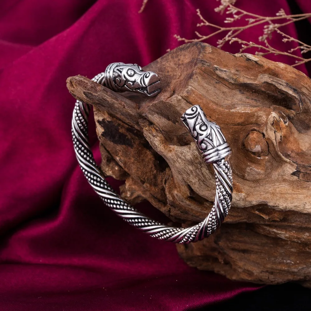 Браслет LIKGREAT с головой древнего животного, Мужской винтажный Браслет-манжета Викинга, регулируемый браслет, браслеты, модные аксессуары, подарок