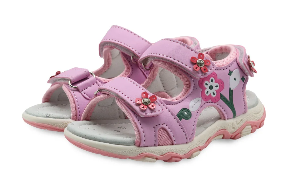 Apakowa Summer Children Shoes Girls Sport Beach Sandals with Arch Support Kids Hook-and-Loop Sandals for Girls EU Size 21-32