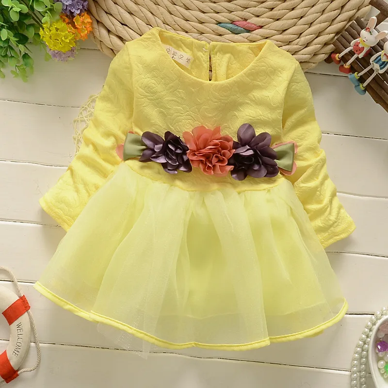 2021 2018 Winter Newborn Fancy Infant Baby Dresses Girl Frocks Designs Party Wedding With Long