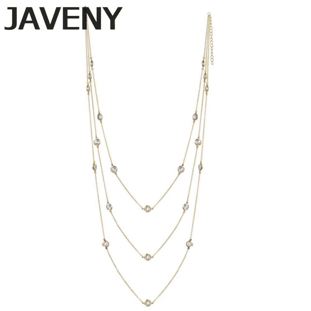 

925 Sterling Silver 3A Grade Round Faceted CZ Cubic Zirconia Wedding Long Chain Station Necklaces 10pcs Lot Wholesale