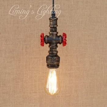 

Loft Style Iron Water Pipe Lamp Retro Edison Pendant Light Fixtures RH Vintage Industrial Lighting For Dining Room Hanging Lamp