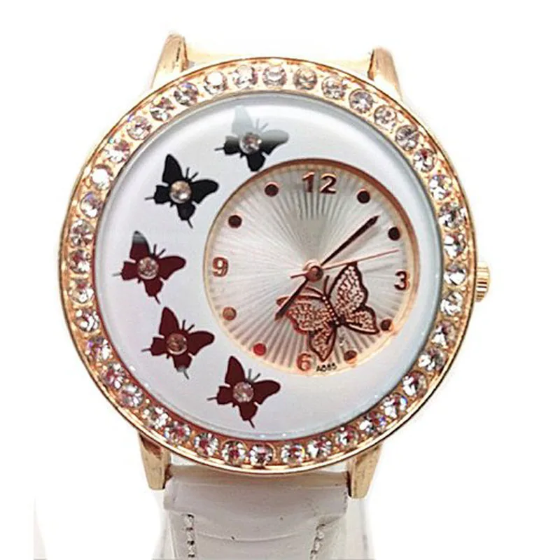 

New Ladies Butterfly Crystal Dress Women Watches Quartz Men Watch Clock Relogio Feminino Hour Reloj Mujer Montre Femme De Marque