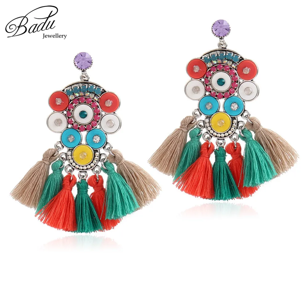 

Badu Ethnic Earrings Colorful Tassels Women Bohemian Earring Polymer Clay Party Jewlery Daily Wearing Fashion Gift for Girls