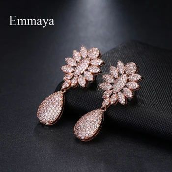 

Emmaya Brand Elegance Charm AAA White Cubic Zircon Three Colors Originality Jewelry Earrings For Woman Trendy Wedding Party Gift