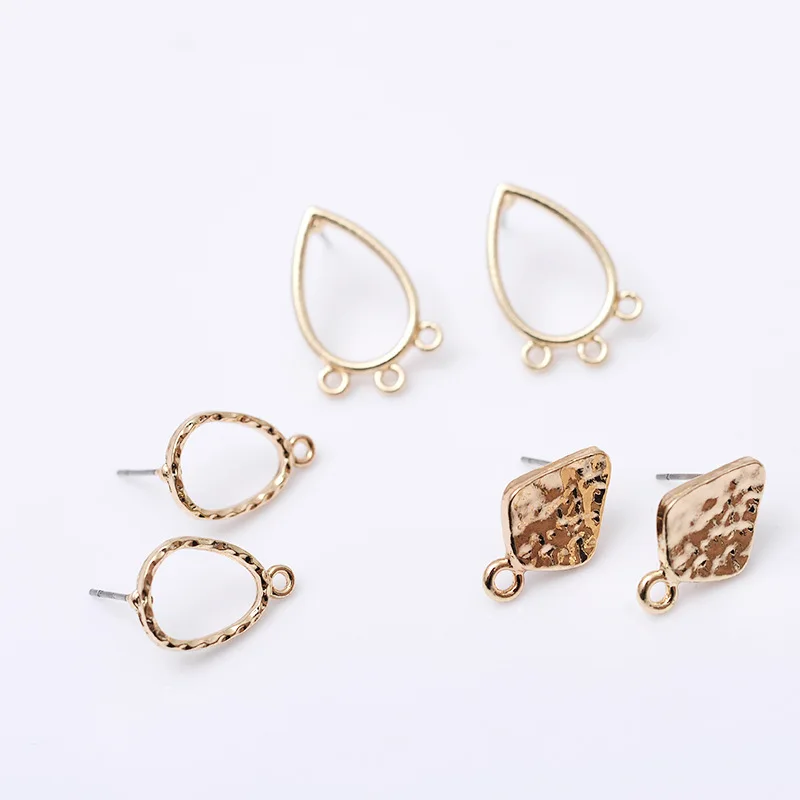 

5pcs Simple Hollow Gold Waterdrop Earrings Charms Findings With One Hole Tassel Dangle Earring DIY Jewelry Making C145