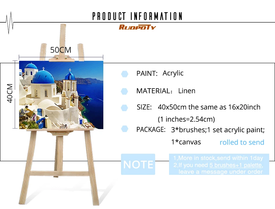 Ruopoty рамка 60x75 см пейзаж Diy Краска ing по номерам набор сельская краска по номерам уникальный подарок для гостиной домашний декор