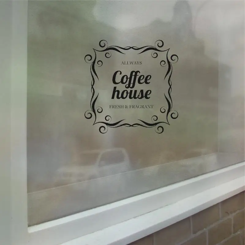

Dctal cafa decal The coffee shop stickers, the wall decorations cafe decor mural etiqueta engomada 7