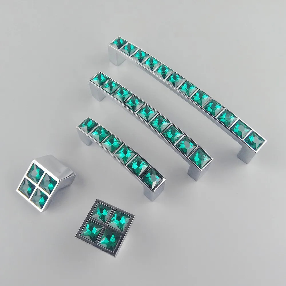 Super Shiny Real Crystal Glass 3d Diamond Handle Furniture Door Drawer