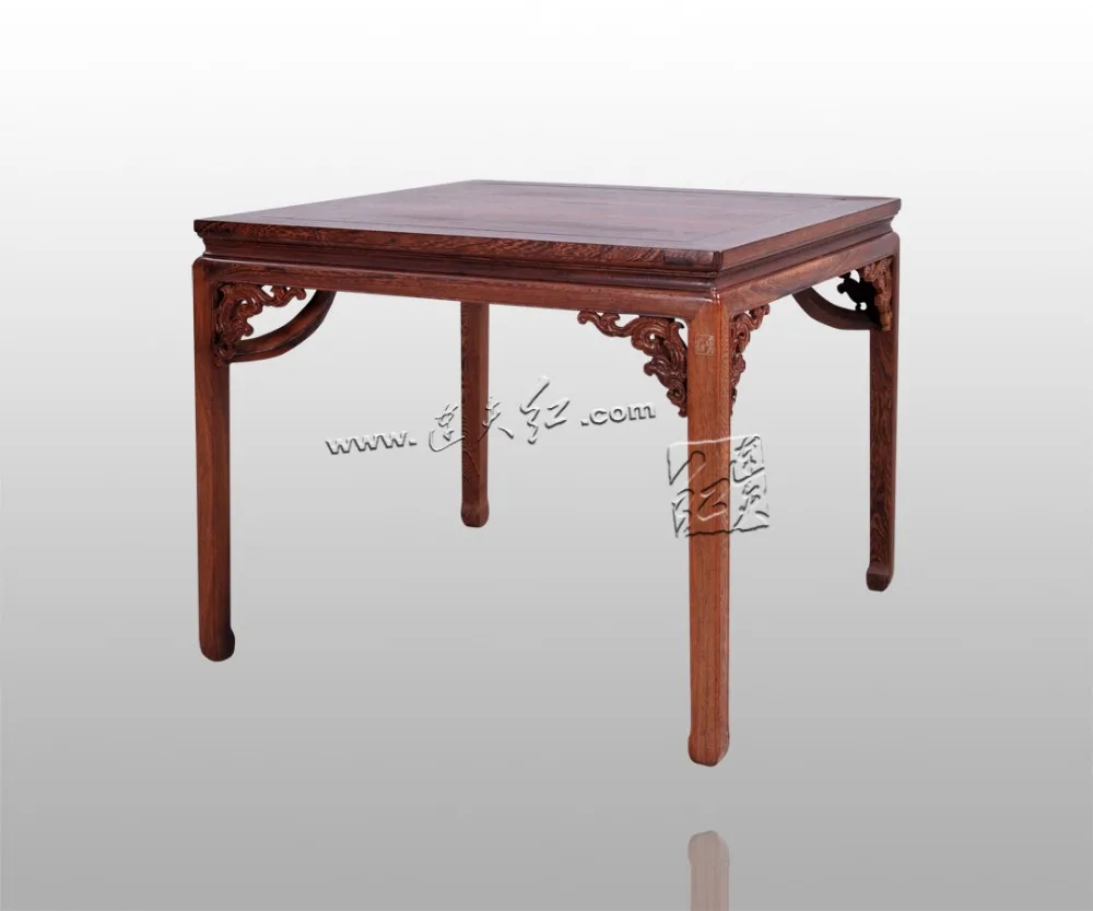 China Classical Furniture Set Rosewood Armchair Annatto Square Table Living Dining Room Fitment Desk Solid Wood Backed Chair Set