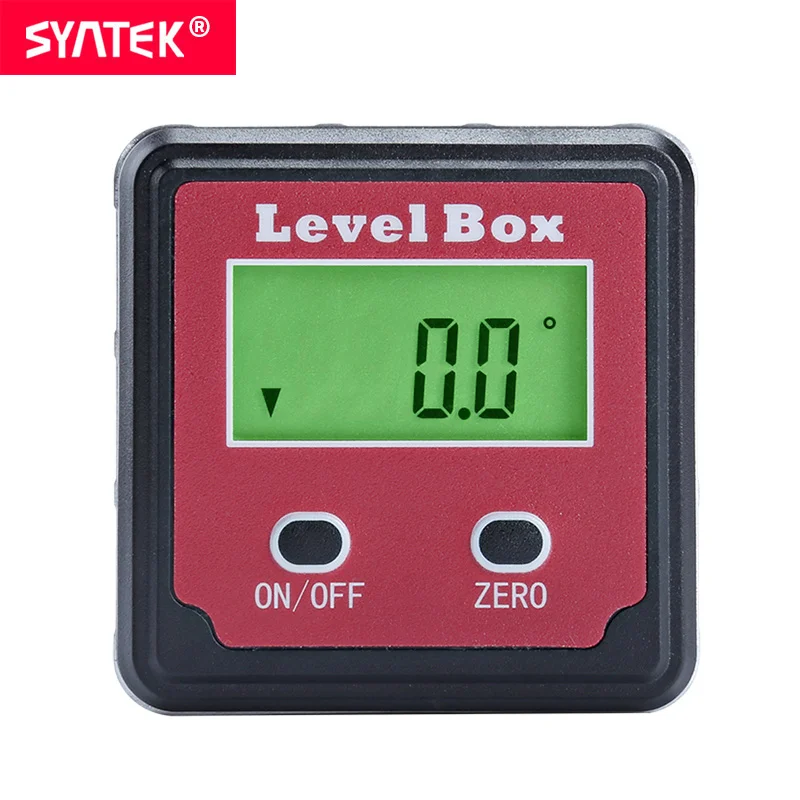  Syntek Red Precision Digital Protractor Inclinometer Level Box Digital Angle Finder Bevel Box with 