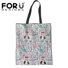 FORUDESIGNS/мультяшный рисунок медсестры для девочек-подростков, Эко сумки, повседневные большие сумки-тоут для женщин, хозяйственная Экологичная многоразовая тканевая сумка