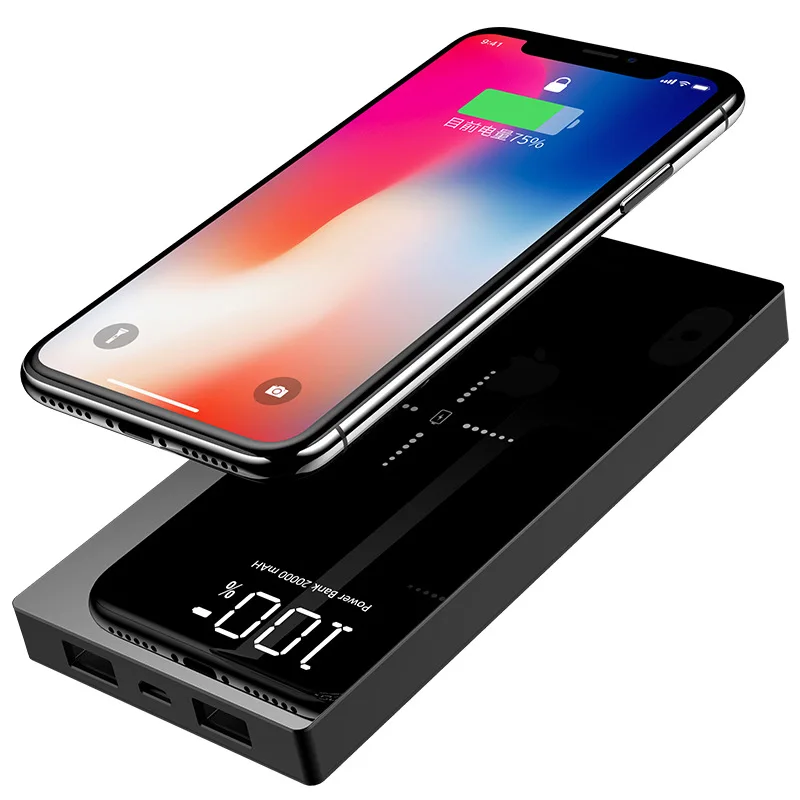 QI Wireless Charger Power Bank 20000mAh For Xiaomi Mi 2 Quick Charge 2A PowerBank wireless Charger For iPhone External Battery QI Wireless Charger Power Bank 20000mAh For Xiaomi Mi 2 Quick Charge 2A PowerBank wireless Charger For iPhone External Battery