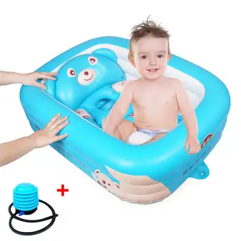 

Cartoon Baby Bathtub Newborn Baby Foldable Inflatable Bathtub Large Thickened Bathing Pool Paddling Pool for Sitting and Lying