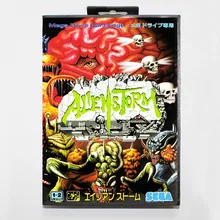 Alien Storm 16 bit MD card with Retail box for Sega MegaDrive Video Game console system