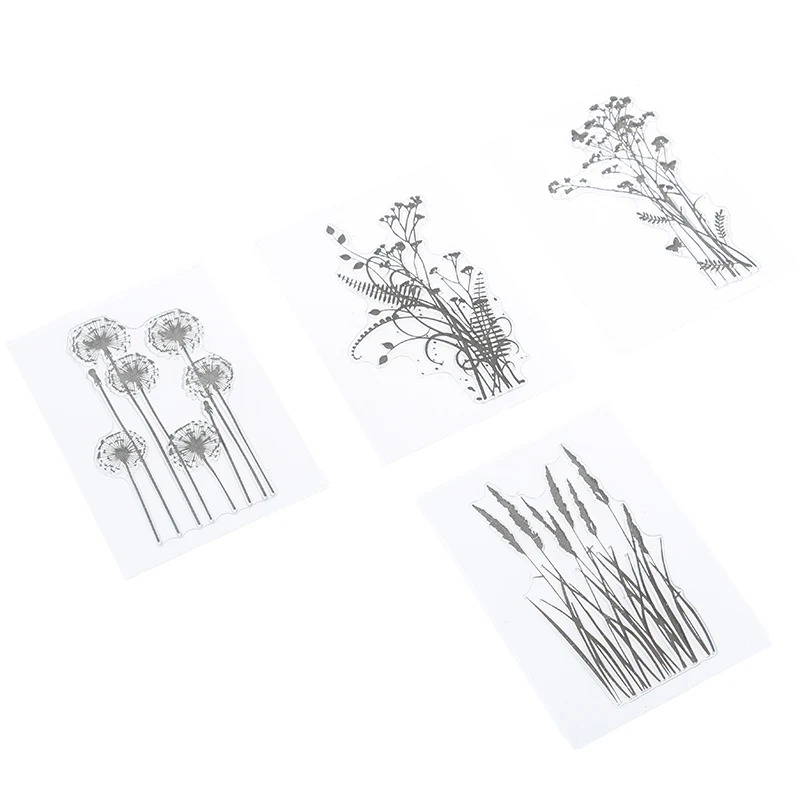 DIY цветок трава прозрачные силиконовые прозрачные штампы Inkpad Stamper аксессуары для скрапбукинга фотоальбом картина игрушка