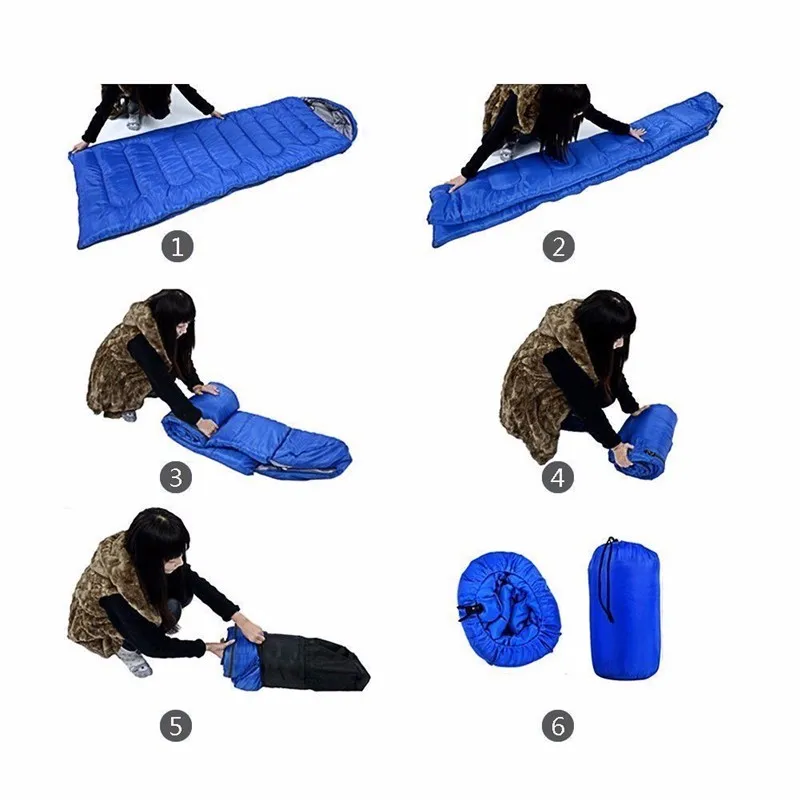 Blue Mummy Sleeping Bag 5F-15C Camping Hiking & Carrying Case Light Weight New 10