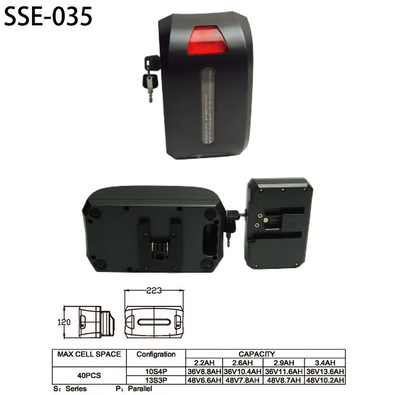 Perfect Shanshan Plastic Lithium Battery box casing case downtube tube bottle kettle carrier rack truck frame 6