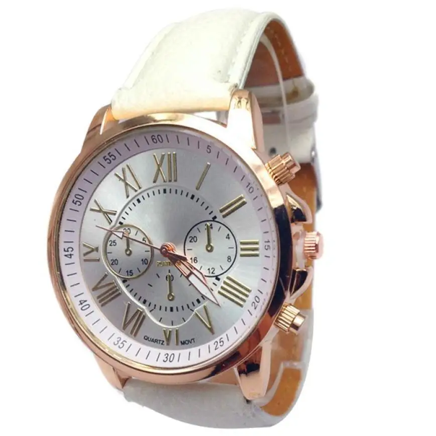 Люксовый бренд кожа кварцевые часы для женщин Дамы Мужская мода браслет наручные часы relogio feminino masculino - Цвет: Белый