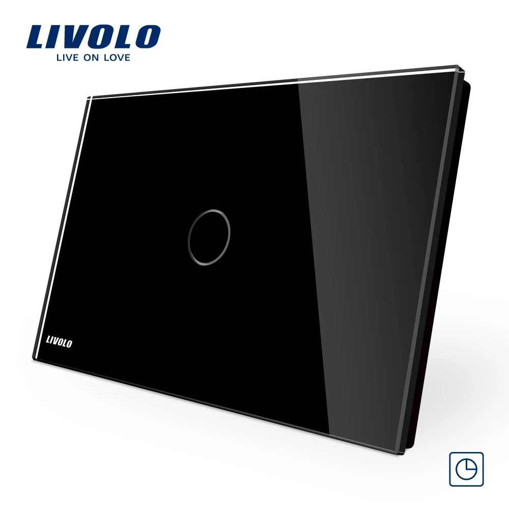 Livolo Black Pearl Crystal Glass Panel Touch Switch VL C901T 12 US AU Timer Delay Control