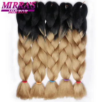 

Mirra’s Mirror 24 Inches Synthetic Hair Crochet Jumbo Braids Ombre Braiding Hair Extensions 100g/pack Pink Red Blue Yellow