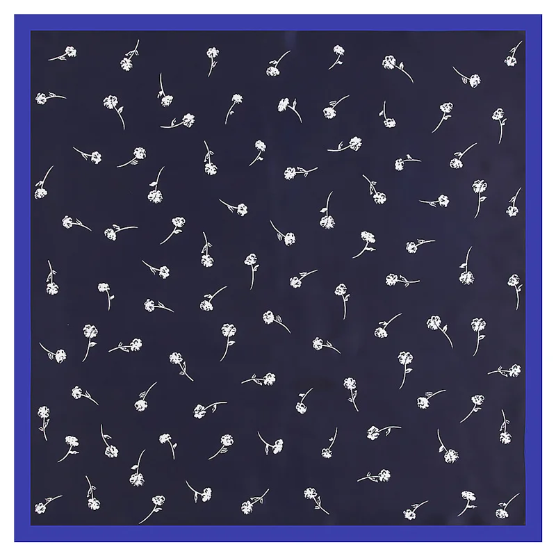 Msicory Scarf 4 Colors Rose Flower Print Vintage Hijabs Women 100% Silk Square High-grade Bandana Free Shipping | Аксессуары для