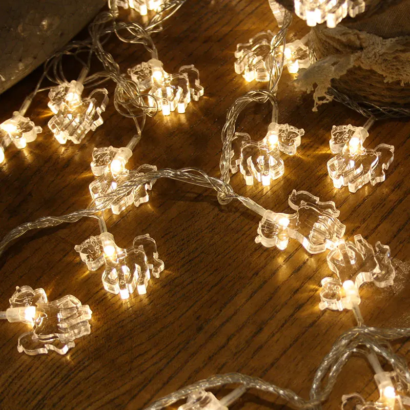 LED Light Running Horse Garland Outdoor Gerlyanda Christmas String Lights Decoration For Wedding