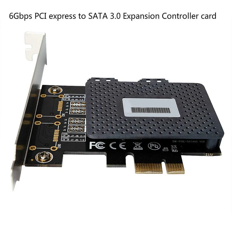 6 Гбит/с Pci Express Pcie Pci-E до 2 портов Sata 3,0 порты Контроллер Расширения Riser Post Card Adapter