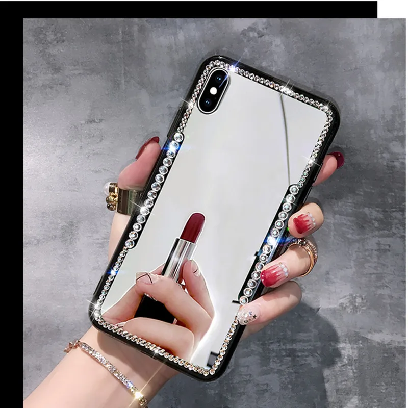 

Net Hot New Mirror Rhinestone Makeup Female Case For VIVO IQOO X27 X9 X7 V7 Y93 Y83 Y81S Y75 Y71 Y67 Y66 Y55 Soft Shell
