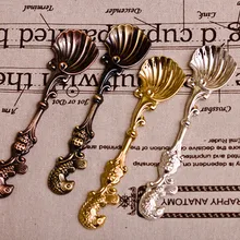 1000 шт/партия креативные антикварные европейские стиль Ретро маленькая ложка сплав столовые приборы с покрытием кухонные инструменты кофе и чай ScoopsTools