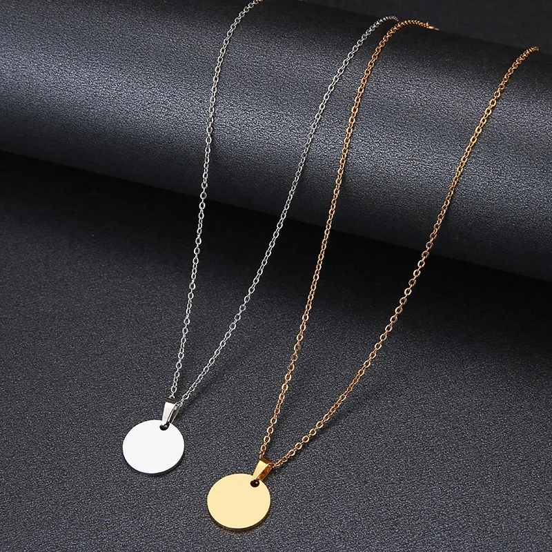 Hibobi Stainless Steel Necklace Women Jewelry Round Trendy Necklaces Pendants Chain Donot Fade Valentine's Day Gift (7)