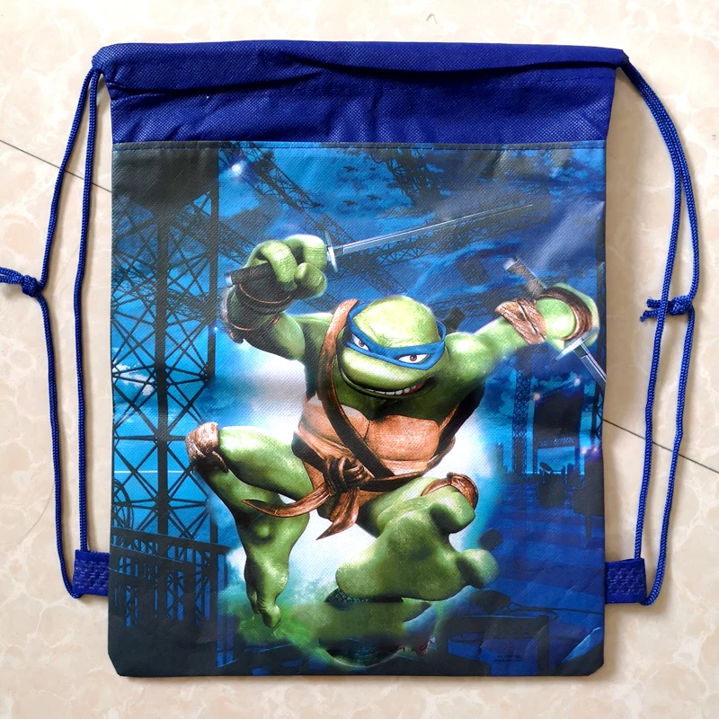 

1pcs Teenage Mutant Ninja Turtles Theme Boys Favors Non-woven Fabric Baby Shower Backpack Birthday Party Drawstring Gifts Bags