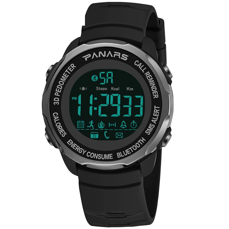 

PANARS New Smart Sports Watch Women Smart Watch Men 3D Pedometer Wrist Watch Mens Diving Water Resistant Watches Alarm Clock