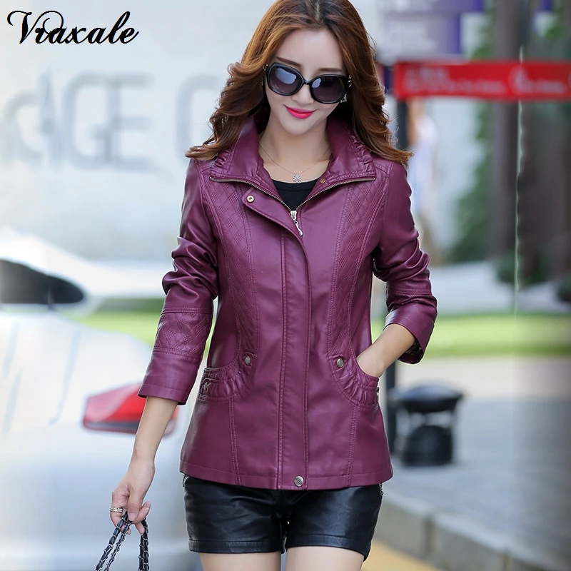 Vraxale Outono Nova Seção Curta de Couro PU Jaqueta De Couro Fino Motocicleta Feminino Jaqueta de Manga Longa Com Capuz