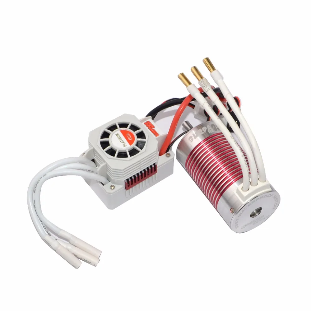Бесщеточный двигатель SURPASS HOBBY Platinum Set 3665 2600KV/3100kv с 60A ESC водонепроницаемый для 1/10 RC