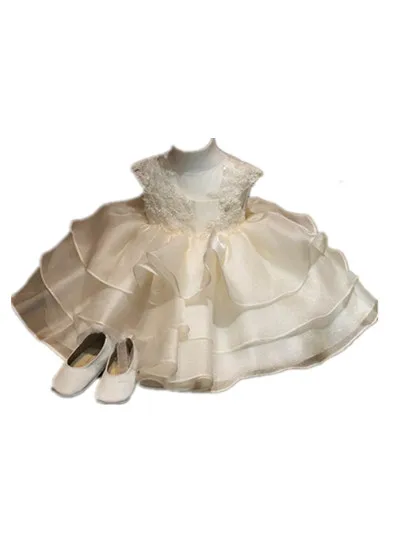 BABY WOW White Formal Gowns Baby Girl Dress for Flower Girl Dresses 1 Year Birthday Vestido