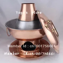 36 см Китай медный самовар утолщенный монгольский китайский для угля Медь ручной работы приготовления огня трубки медный диск набор