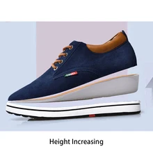 

Loveontop Height Increasing Casual Shoes Men Spring Autumn Suede Leather Men Casual Sneakers Lace-Up New Fashion Black Man Shoes