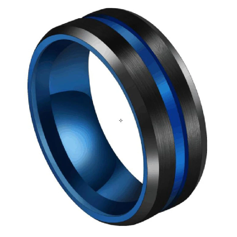 Bague viking 2.0 acier inoxydable rainure coloré ...