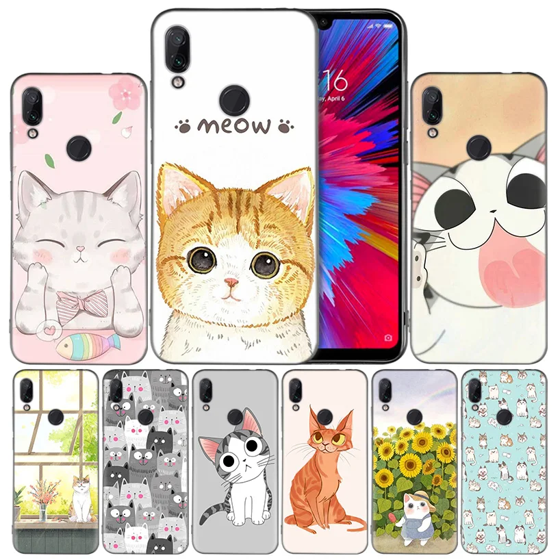 

Cartoon Cat Meow Silicone Case Cover for Xiaomi Mi 9 8 Play A1 A2 Redmi Note 7 6 6A 5 Plus S2 GO Lite Pro Pocophone F1