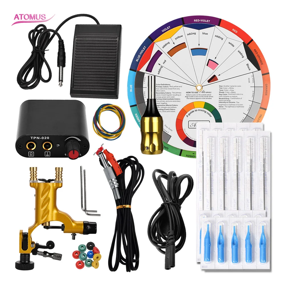 

Kits Machines Rotary Tattoo De Tattoo Pedal Set Professional Set Maquina Tatuar Machine Gun Kit Profesional Tatto Tatuagem Tools