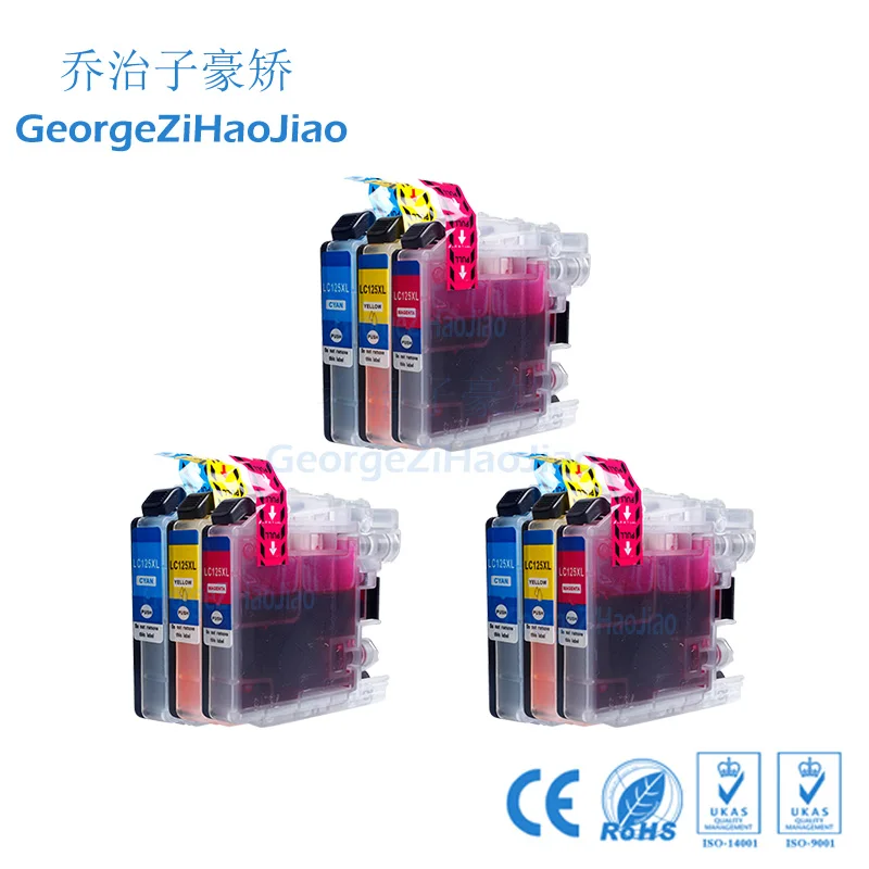 

LC125 9PCS CMY Compatible Ink Cartridge for Brother DCP J132W J152W J172 J552 J752 J4110 J6520 J4710 printer