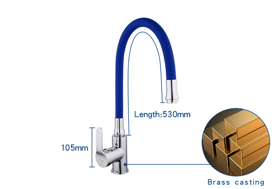 FRAP кухонный кран, 6 цветов, силикагель, носик, кухонный смеситель для раковины, Одноручный гибкий кран, кухонный кран для холодной и горячей воды