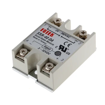 

24V-380V 40A 250V SSR-40 DA Solid State Relay Module 3-32V DC To AC New W315