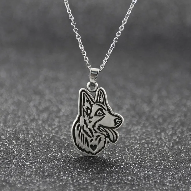 Ожерелье с кулоном в виде собаки серебристого цвета|love necklace|necklaces for womenmaxi necklace |