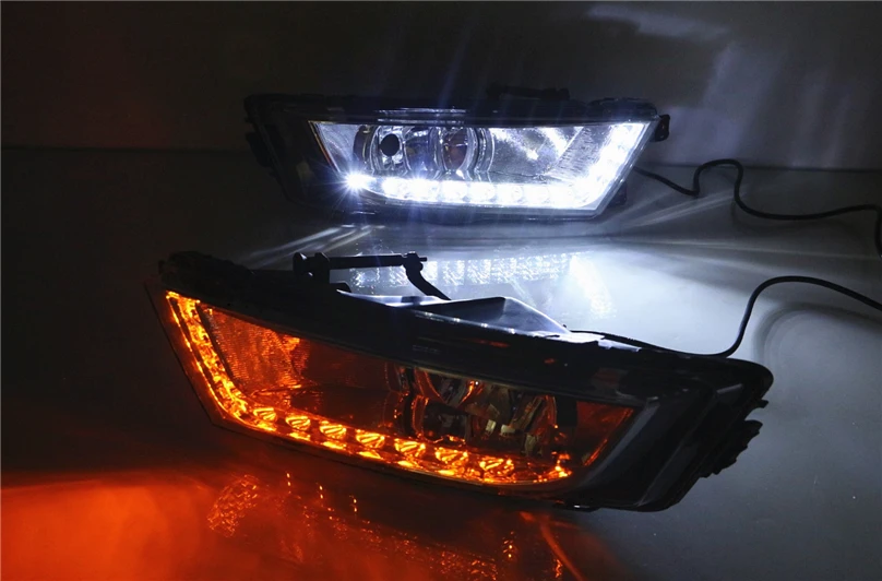 Автомобильная проблесковая для Skoda Octavia A7 MK3 светодиодный DRL Противотуманные фары дневного света крышка отверстия
