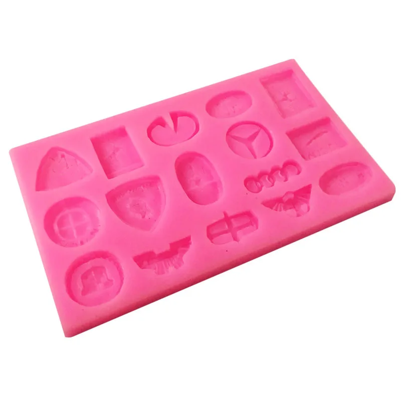 16 Styles Car Logo Shaped Cake Mould 3D Silicone Cake Mold Cake Baking Mold Fondant Cake Decorating Tools Pastry Mold5 Tools 