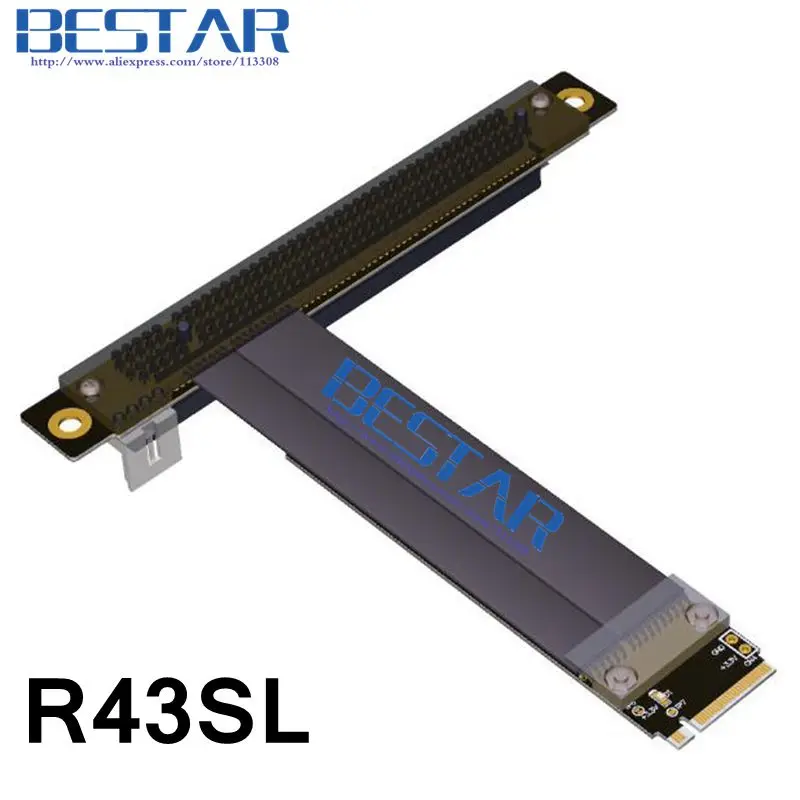 Кабель Райзера M.2 NGFF NVMe KeyM 2230 2242 2260 2280 к PCI e 16x 1FT 2FT Express x16 Extender PCIe M key Gen3.0 32G/bps|16x riser
