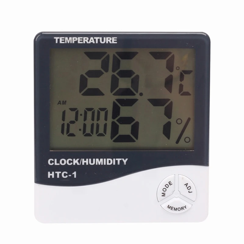 

WHDZ HTC-1 Indoor Temperature Humidity Meter Room LCD Electronic Digital Thermometer Hygrometer Weather Station Alarm Clock