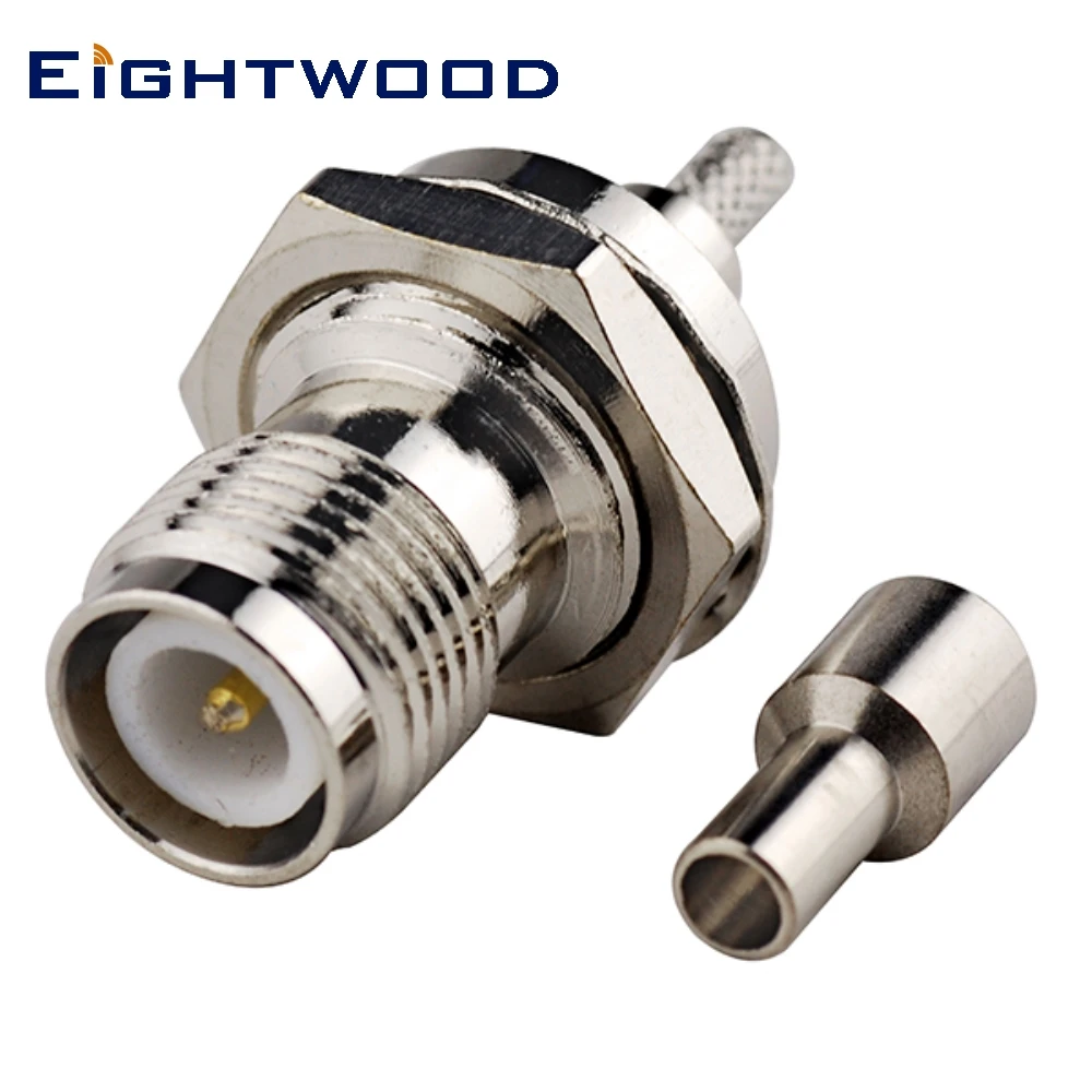 Eightwood Reversed Polarity TNC Female Bulkhead Connector for Coax